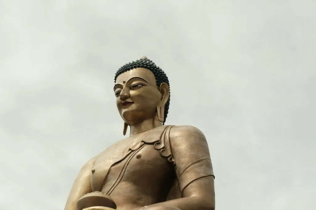 The golden Buddha Dordenma statue above Thimphu
