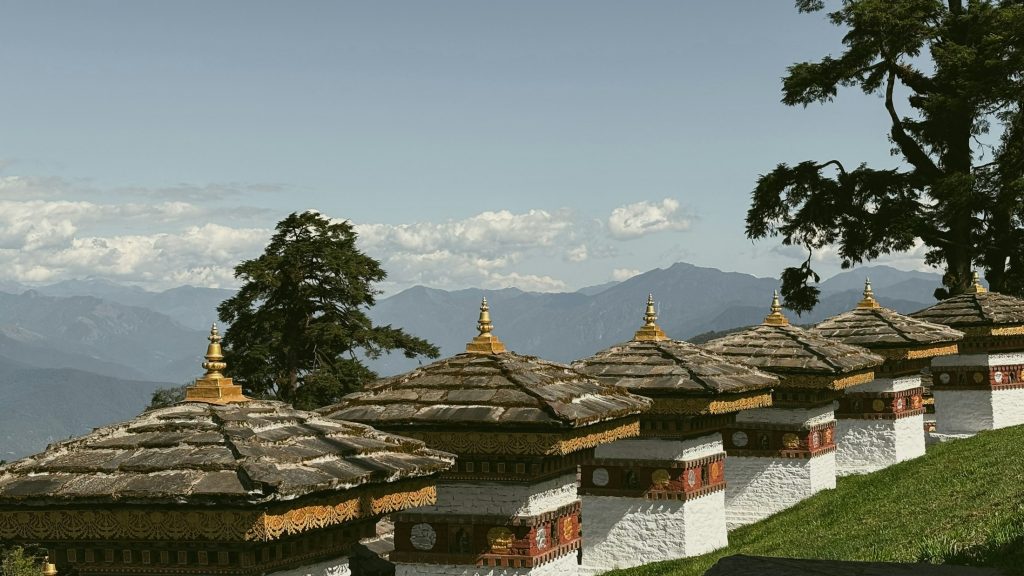 The 108 Druk Wangyal chortens at Dochula