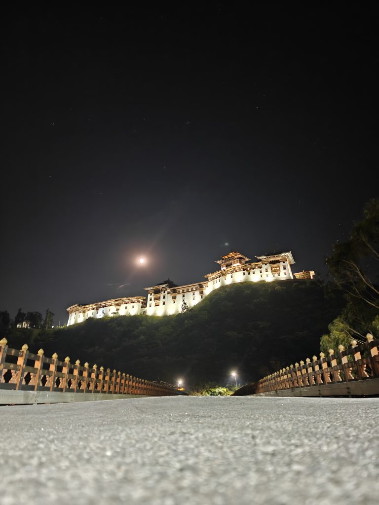 The rebuilt Wangdue Phodrang Dzong in December 2025